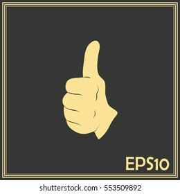 thumbs up icon , vector illustration. Line icon