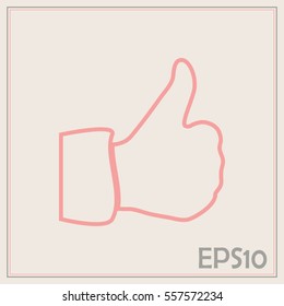 thumbs up icon , vector illustration. Line icon
