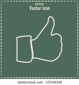 thumbs up icon , vector illustration. Line icon