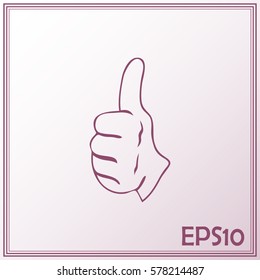 thumbs up icon , vector illustration. Line icon
