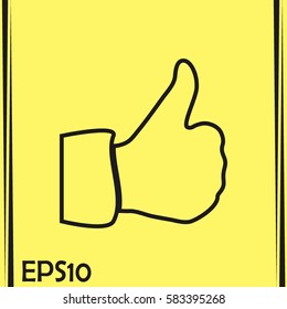 thumbs up icon , vector illustration. Line icon