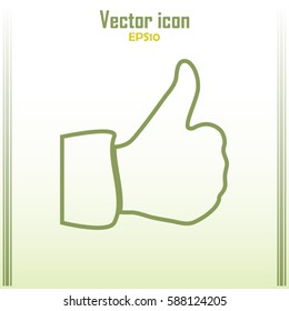 thumbs up icon , vector illustration. Line icon