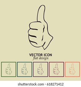 thumbs up icon , vector illustration. Line icon