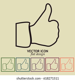thumbs up icon , vector illustration. Line icon