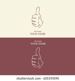 thumbs up icon , vector illustration. Line icon