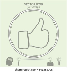 thumbs up icon , vector illustration. Line icon