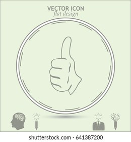 thumbs up icon , vector illustration. Line icon