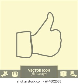 thumbs up icon , vector illustration. Line icon