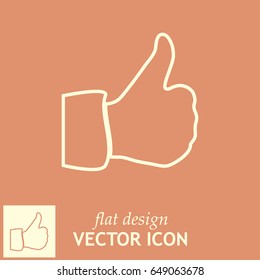thumbs up icon , vector illustration. Line icon