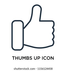 Thumbs up icon vector isolated on white background, Thumbs up transparent sign , line symbol or linear element design in outline style