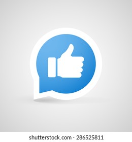 Thumbs up icon. Vector like button. Social network vector icon for app, web site etc.