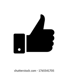 thumbs up icon vector,  like, thumbs up hand symbol icon flat design