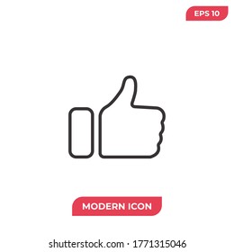 Thumbs up icon vector. Like sign