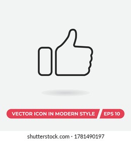 Thumbs up icon vector. Like sign