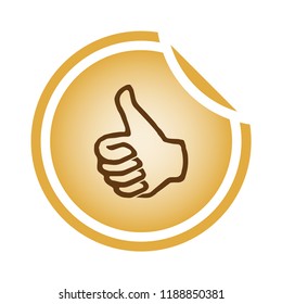 Thumbs up icon. Vector like icon. Social network vector icon for app, web site etc.