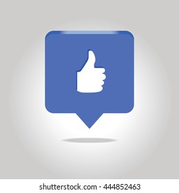 Thumbs up icon. Vector like icon. Social network vector icon.