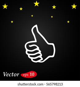 Thumbs up icon. Vector like icon. Social network vector icon