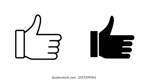 thumbs up Icon vector. liner and flat style icons set.