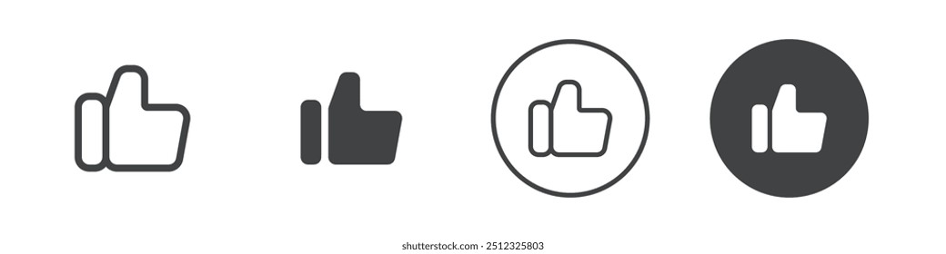 Contorno del logotipo del Vector del icono de pulgares hacia arriba