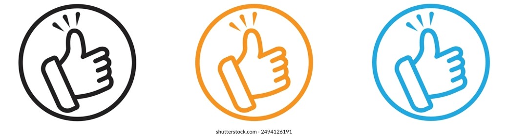 Thumbs Up icon vector logo set collection for web app ui
