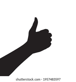 Thumbs up icon vector silhouette illustration