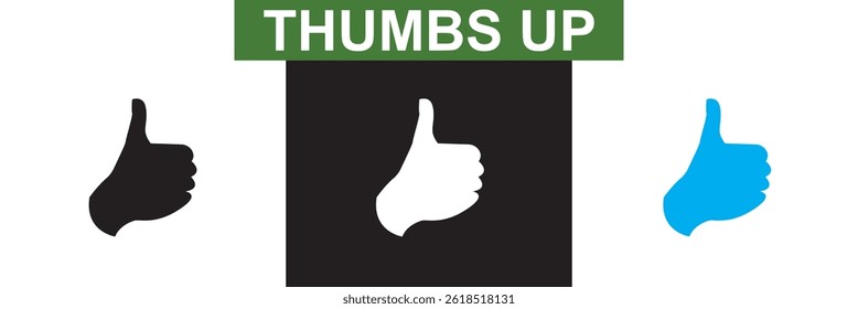 Thumbs up icon. Vector for websites, mobile interfaces, presentations, banner, visual branding etc. Vector illustration. isolated on white and black background. EPS 10