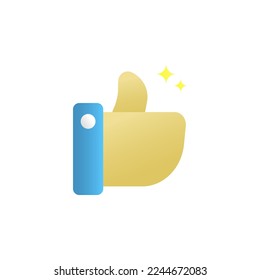 Thumbs Up Icon. Yes, Like, Approve Logo. Vector Illustration. Isolated on White Background.