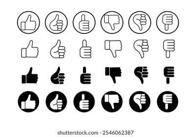 Pulgar hacia arriba icon.Like y dislike.Vector.
