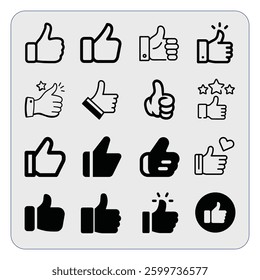 Thumbs up icon,Like icon set