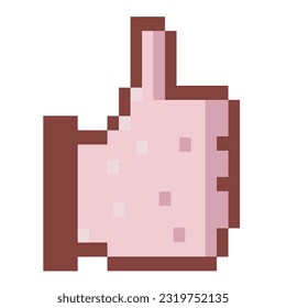 Thumbs up icon.Pixel art 8-bit. Isolated vector illustration.