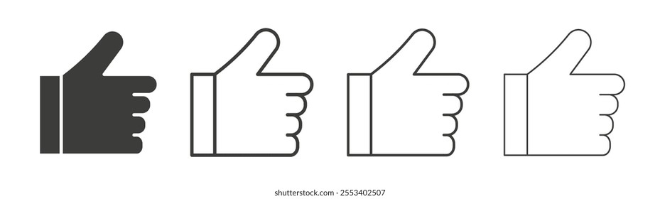 thumbs up icons collection. vector set in black color