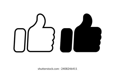 Thumbs up icons. Linear, thumbs up icons. Vector icons