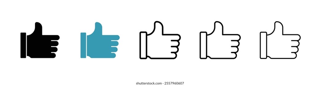 thumbs up icons pack in black and blue.