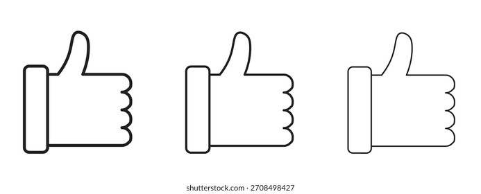 Iconos de pulgares hacia arriba. Colección de ícono de Vector perfecto de píxeles