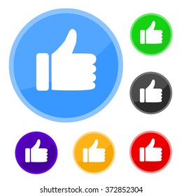 Thumbs up icons set isolated on white background.