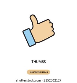 thumbs icons  symbol vector elements for infographic web