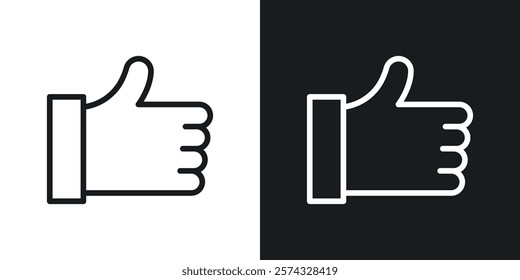 thumbs up icons in thin black and white stroke liner style