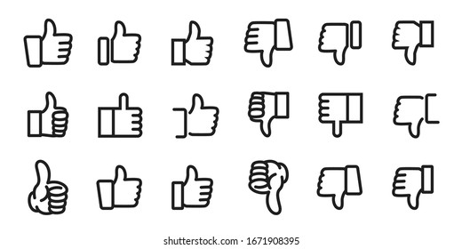 Thumbs up icons of various shapes