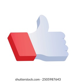 thumbs up illustration on white background.