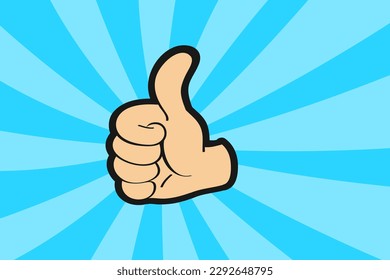 Thumbs up illustration, a positive sign of approval, support, likes and a job well done