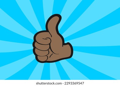 Thumbs up illustration, a positive sign of approval, support, likes and a job well done
