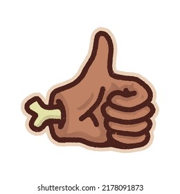 thumbs up image illustration classic technique , perfect used for logo, icon or print