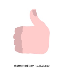 Thumbs up isolated. Brutal Man's Like symbol on white background
