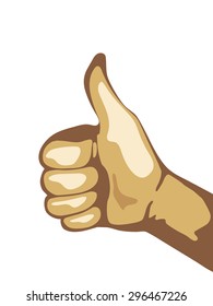 Thumbs up isolated on white background. Vector illustration