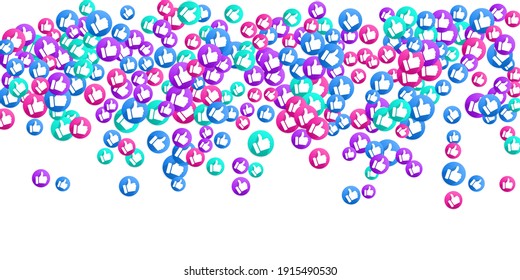 Levanta el vector aislado como símbolos de signos de medios sociales. Iconos de recomendación, etiquetas de buena elección. Vota los botones web con la mano del hombre. A los medios sociales les gustan los íconos. Esparcimiento de iconos recomendados. Como símbolos