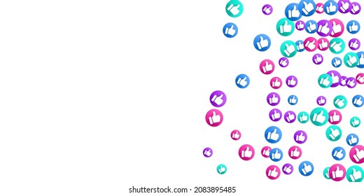 Thumbs up isolated vector like social media sign symbols. Recommendation icons, good choice labels. Vote web buttons with man hand. Social media like icons. Recommended icons scatter. Like symbols