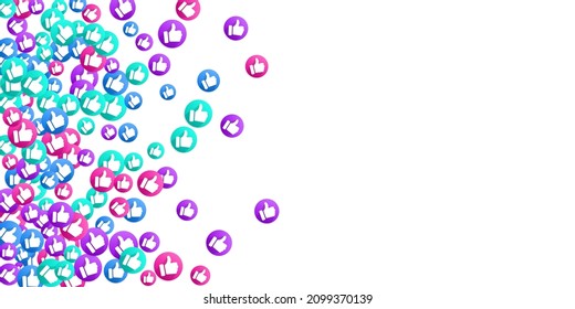 Levanta el vector aislado como símbolos de signos de medios sociales. Iconos de recomendación, etiquetas de buena elección. Vota los botones web con la mano del hombre. A los medios sociales les gustan los íconos. Esparcimiento de iconos recomendados. Como símbolos