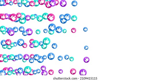Thumbs up isolated vector like social media sign symbols. Recommendation icons, good choice labels. Vote web buttons with man hand. Social media like icons. Recommended icons scatter. Like symbols