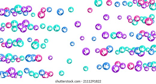 Levanta el vector aislado como símbolos de signos de medios sociales. Iconos de recomendación, etiquetas de buena elección. Vota los botones web con la mano del hombre. A los medios sociales les gustan los íconos. Esparcimiento de iconos recomendados. Como símbolos