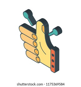 Thumbs up isometric left top view 3D icon